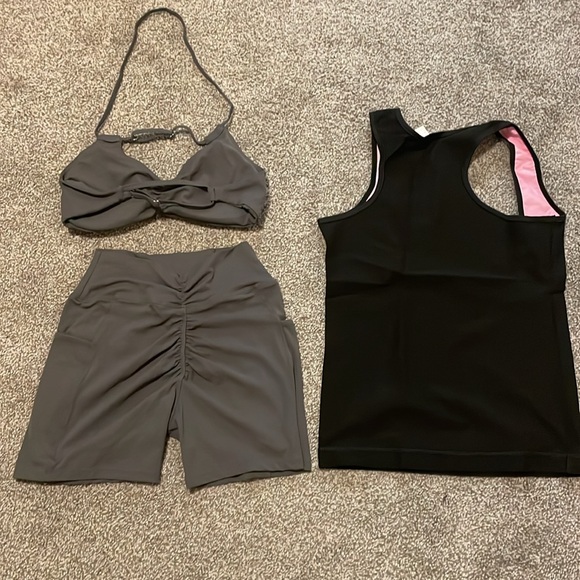 Work out outfit with slim trim spank - Picture 2 of 7